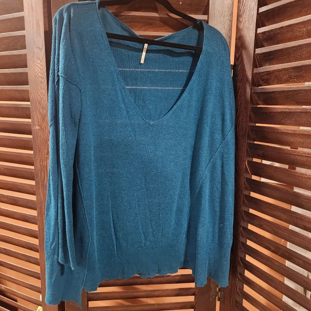 Free People Blue Striped Sweater